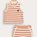 Striped Baby Set - Orange