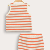 Striped Baby Set - Orange