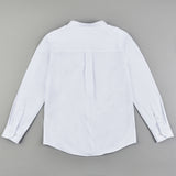 Button-down shirt with a Mandarin collar - white textured