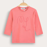 Rivet shirt with embroidery - pink