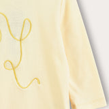 Rivet shirt with embroidery - yellow