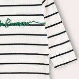 Striped shirt with inscription - green