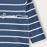 Striped shirt with inscription - blue