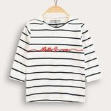 Striped shirt with inscription - Navy