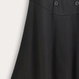 Jersey skirt with buttons - black
