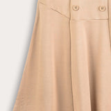 Jersey skirt with buttons - beige
