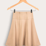 Jersey skirt with buttons - beige