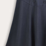 Jersey skirt with buttons - Navy
