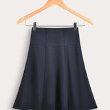 Jersey skirt with buttons - Navy