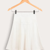 Jersey skirt with buttons - cream