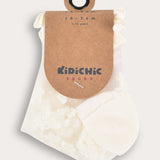 Transparent socks with embroidery - beige