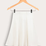 Jersey skirt with buttons - cream