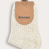 Checkered Rivet Socks - Beige