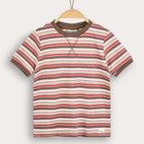 Striped shirt with a Rivet ending - brown