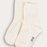 Checkered Rivet Socks - Beige
