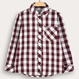 Checkered shirt with a collar - beige