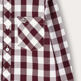 Checkered shirt with a collar - beige