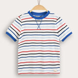 Striped shirt with ribbed hem - Royal