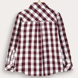 Checkered shirt with a collar - beige