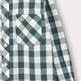 Checkered shirt with a collar - green
