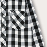Checkered shirt with a collar - black