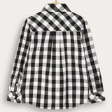 Checkered shirt with a collar - black