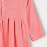 Rivet dress with buttons - pink