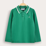 Polo shirt with collar - green