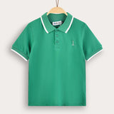 Polo shirt with collar - green