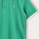 Polo shirt with collar - green