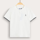 Polo shirt with buttons - cream