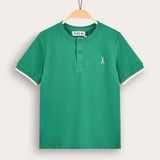 Polo shirt with buttons - green