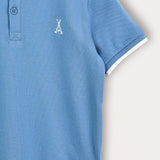 Polo shirt with buttons - blue