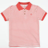 Striped short-sleeved shirt - Red