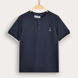 Polo shirt with buttons - Navy