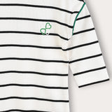 Striped shirt with hearts - green