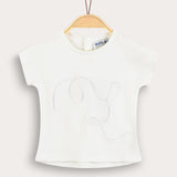 Baby shirt with embroidery - cream