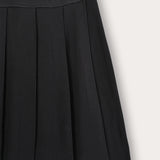 Patterned pleated skirt - black