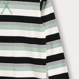 Striped shirt with a fight ending - green