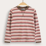 Striped shirt with a Rivet ending - brown