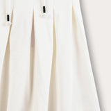 Pleated skirt with drawstring - cream