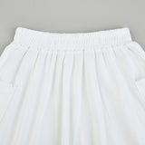 Gathered skirt with pockets - cream