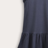 Layered Ribbed Saree - Navy