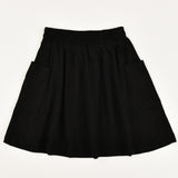 Ruched Skirt with Pockets - Black