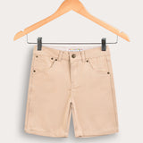 Drill Shorts with Pockets - Beige