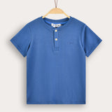 Rivet shirt with buttons - blue