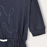 Rivet dress with embroidery - Navy