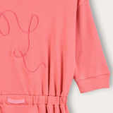 Rivet dress with embroidery - pink