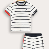 Striped Baby Set - Navy