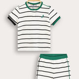 Striped Baby Set - Green